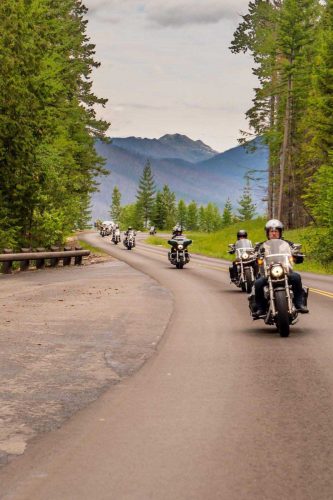 Harleys in Glacier National Park