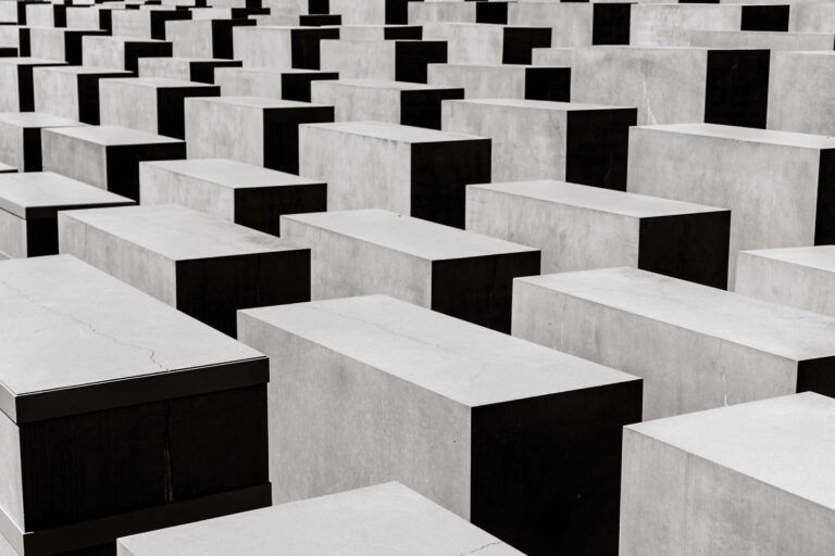 The impressive holocaust memorial in Berlin.